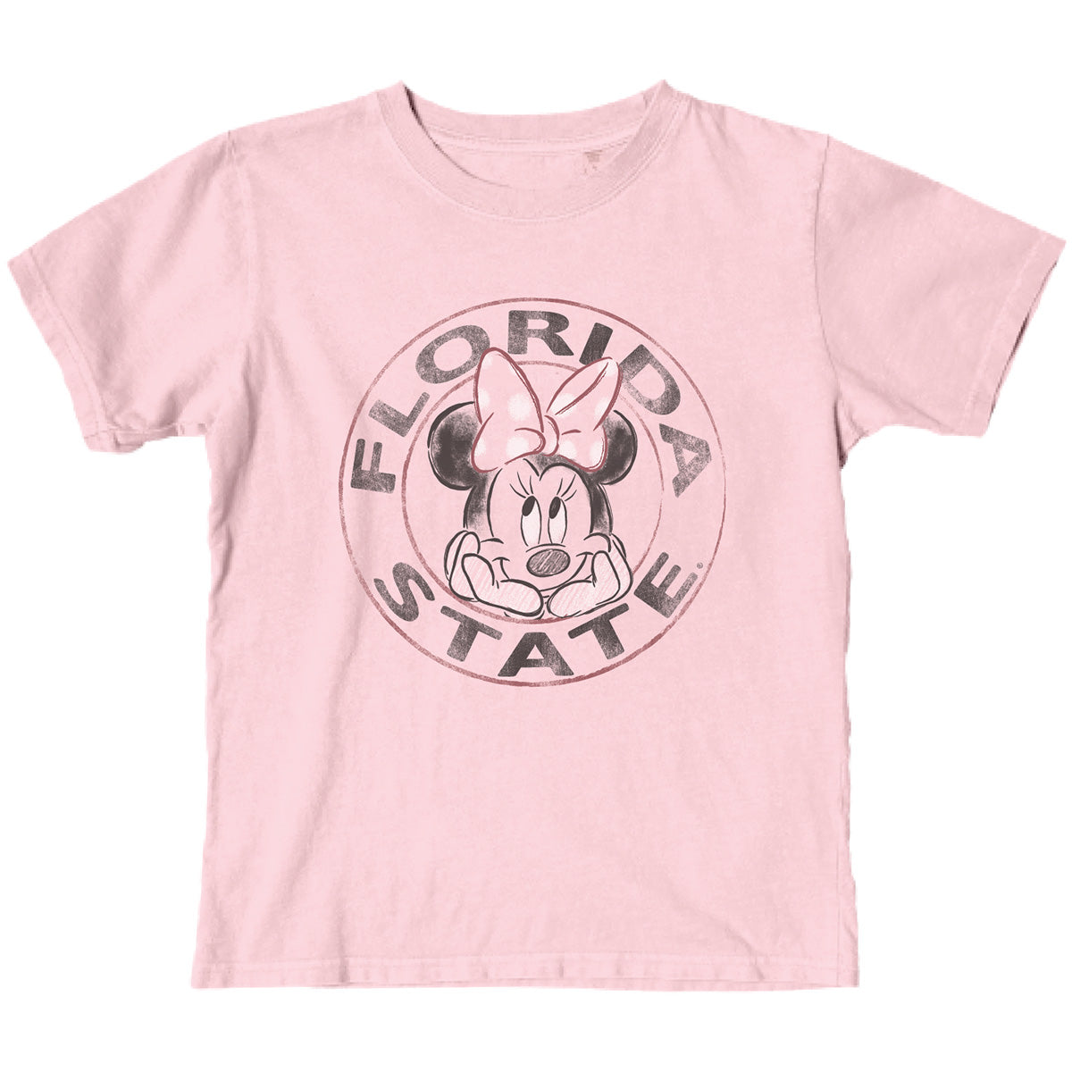 Blue 84 Youth Florida State Minnie Mouse Design Short Sleeve T-shirt - Pink