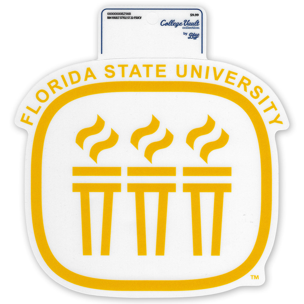 Blue 84 Vault Florida State 3 Torches Logo 8"x8" Decal