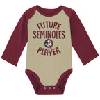 Outerstuff Infant Seminoles Future Player Long Sleeve 2pk Creeper Set - Garnet/Gold/Grey