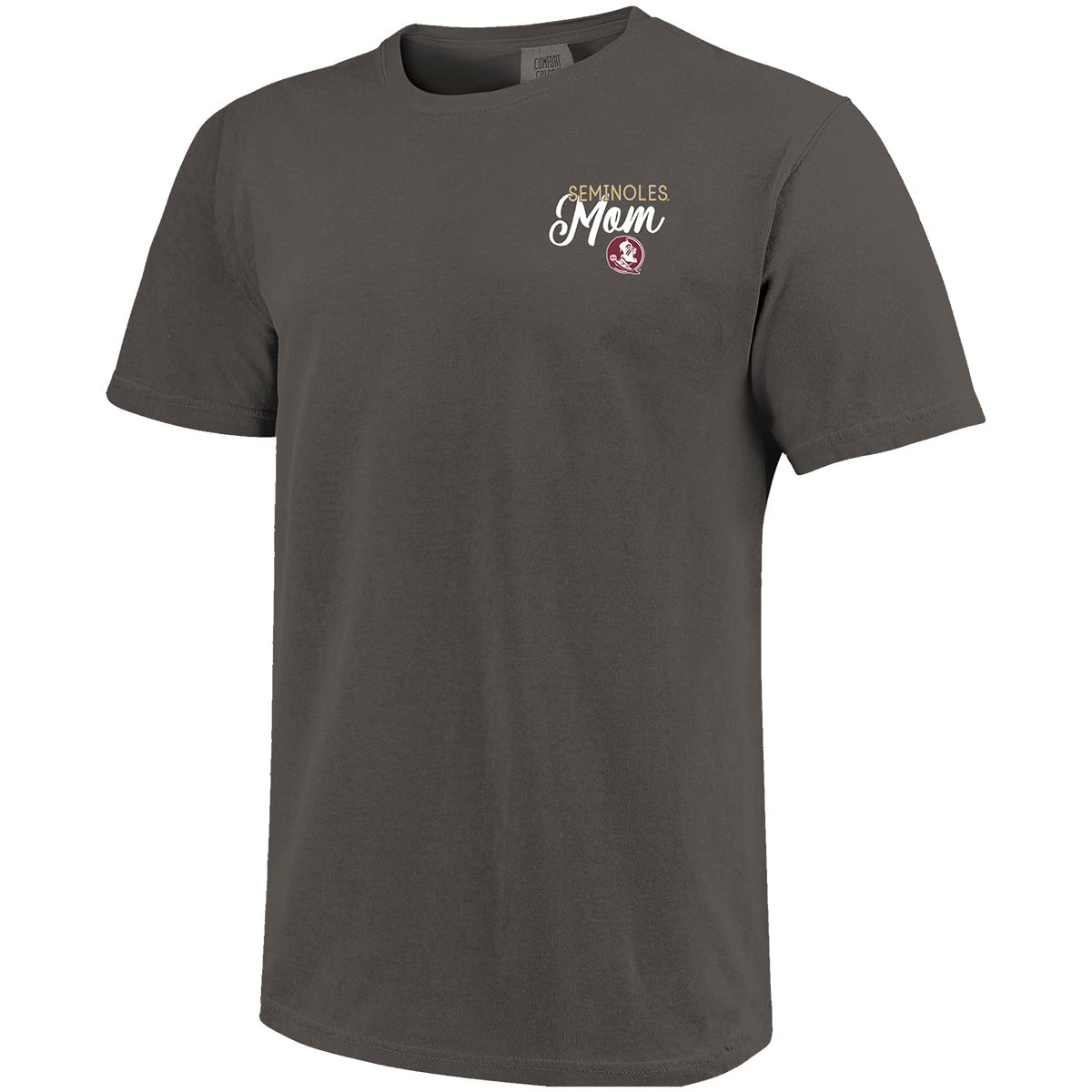 Image One Comfort Colors Women's Florida State Mom Floral Design Short Sleeve T-shirt - Pepper
