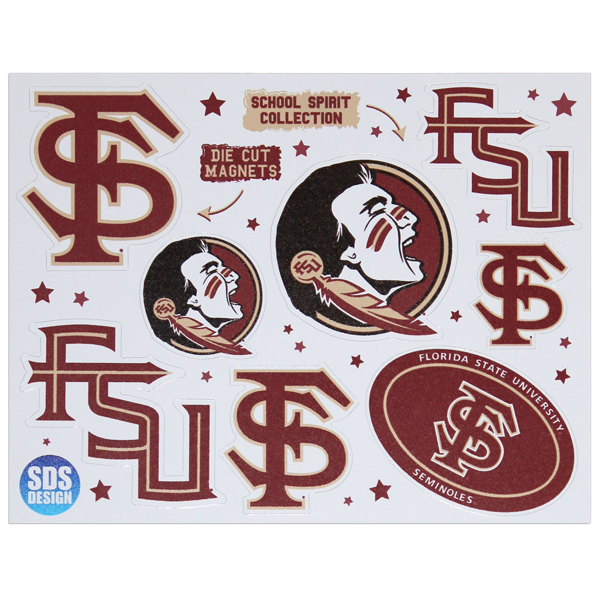 SDS Florida State Multi Logo 7.75"x6" Magnet Sheet