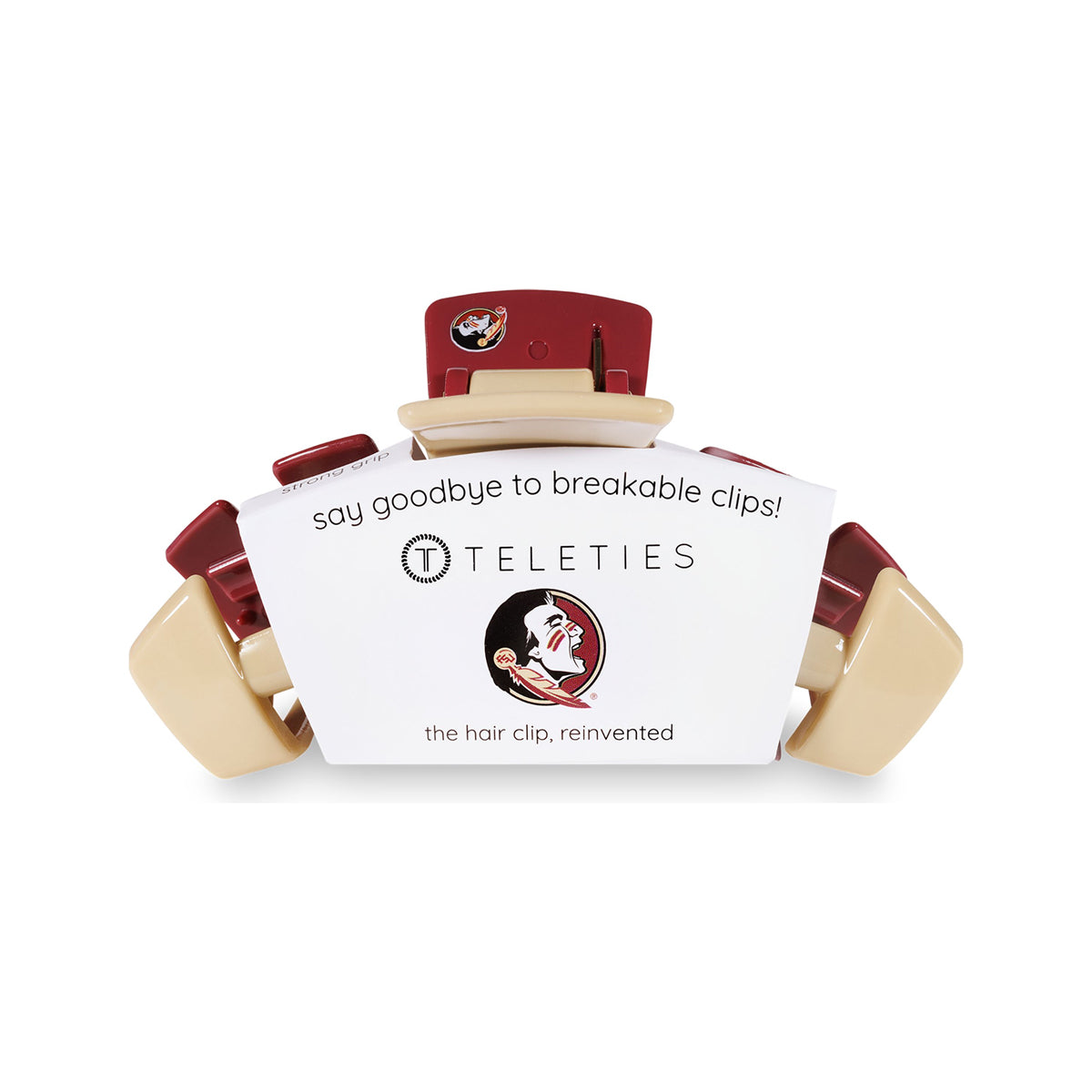 Teleties Seminole Logo Small Hair Clip - Garnet/Gold