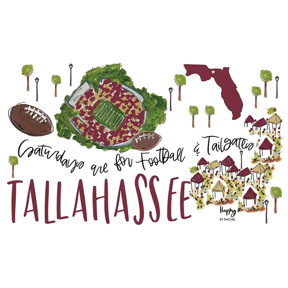 Swig Saturdays in Tallahassee Design 12oz Stainless Steel Tumbler - White