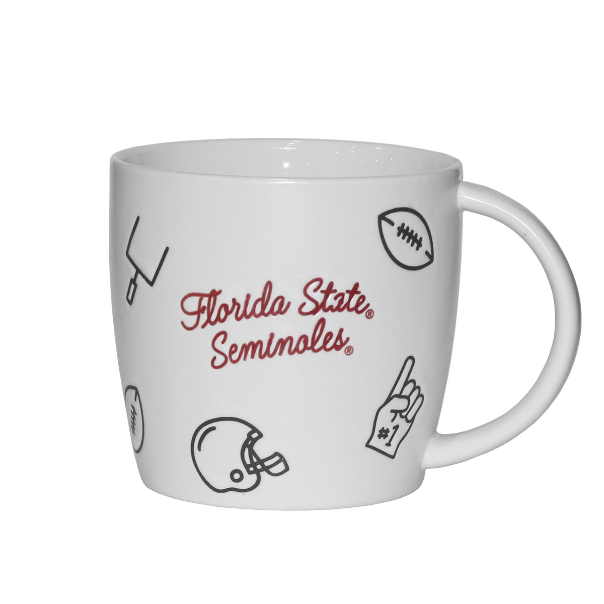 Logo Brands Florida State Seminoles/Football Fan Design 18oz Mug - White
