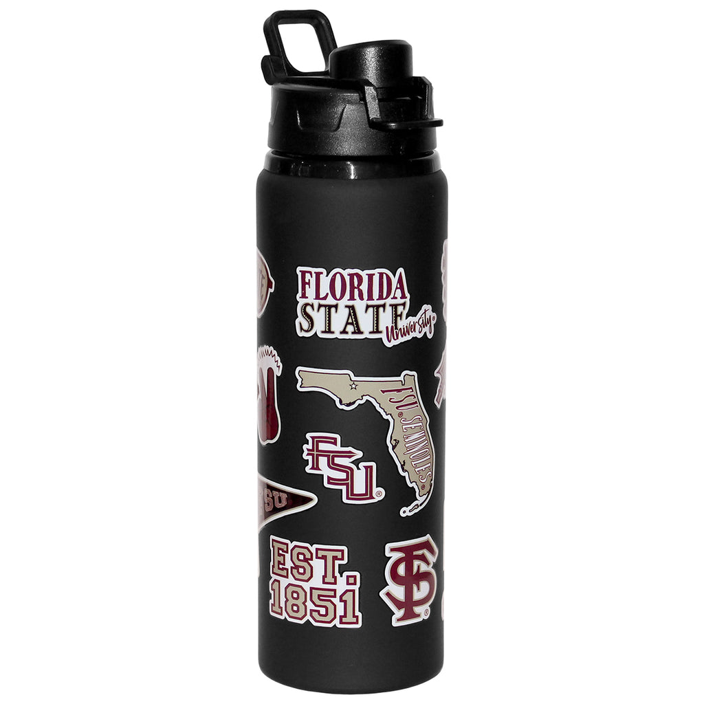Spirit Products Florida State Multi Logo Design 28oz Aluminum Sport Bottle - Black