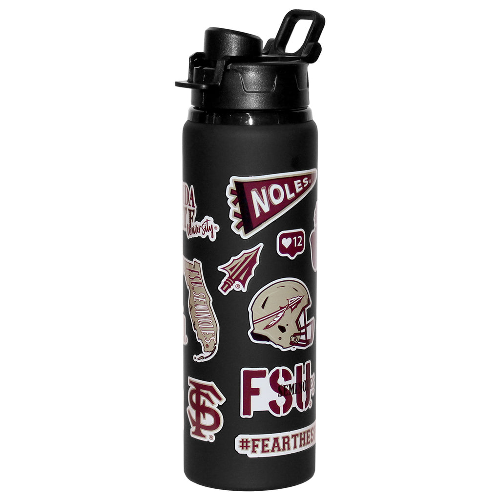 Spirit Products Florida State Multi Logo Design 28oz Aluminum Sport Bottle - Black