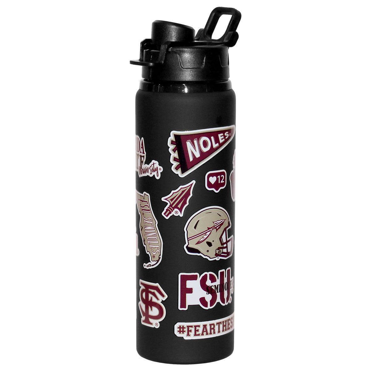 Spirit Products Florida State Multi Logo Design 28oz Aluminum Sport Bottle - Black