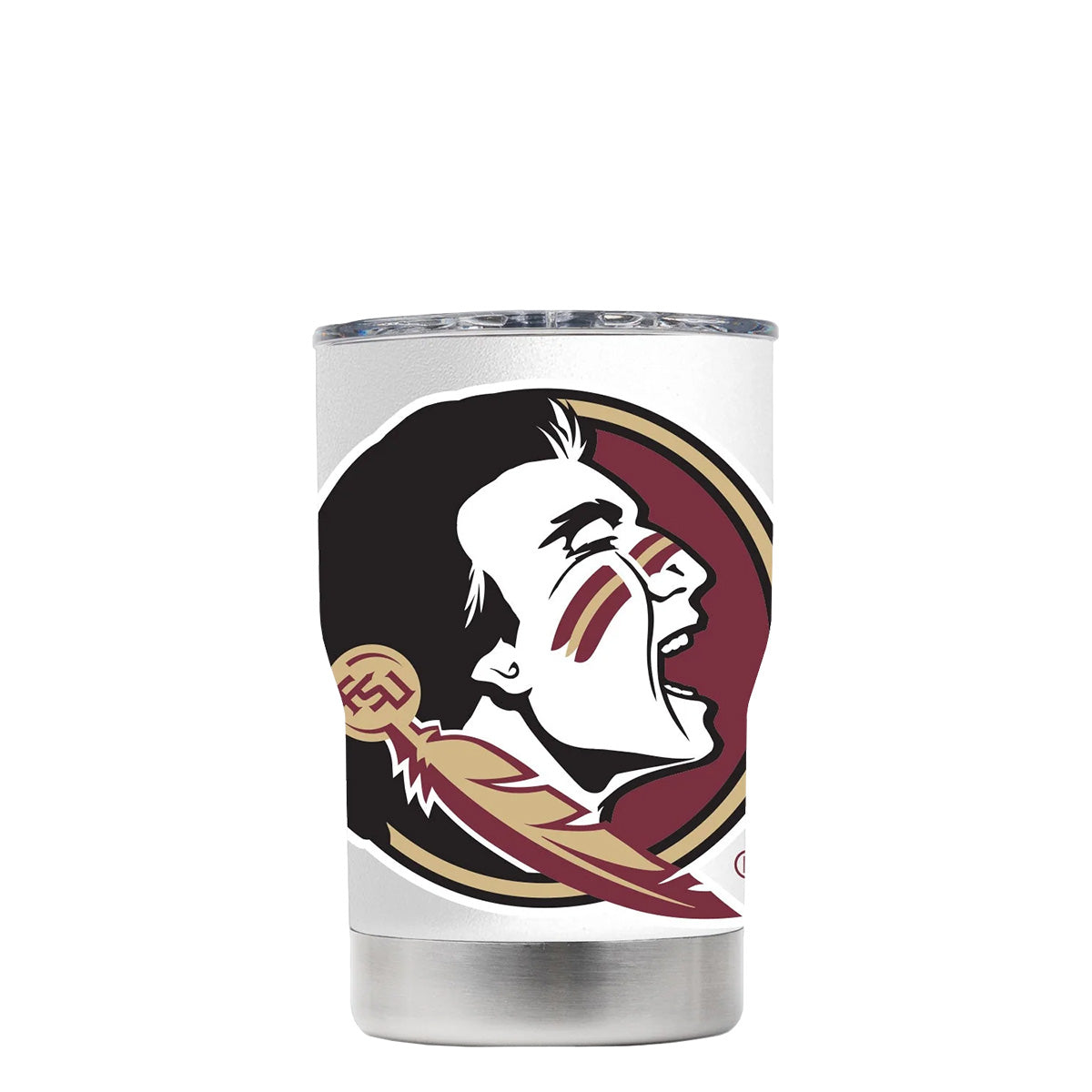 Gametime Sidekicks Seminole Logo Stainless Steel Can/Bottle Cooler - White