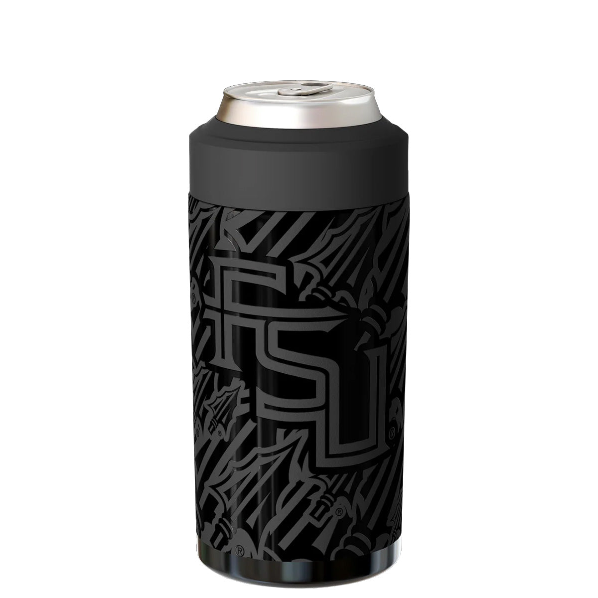Frostbuddy Tonal Stacked FSU Arrowhead Design Universal Can Cooler - Black