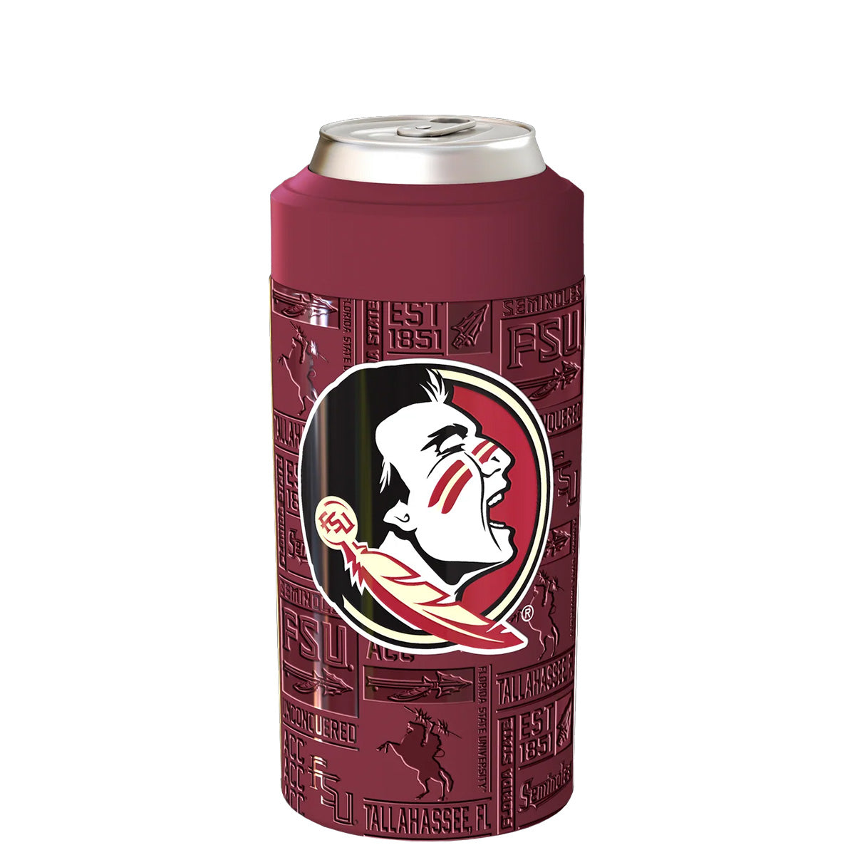 Frostbuddy Seminole Logo Design Universal Can Cooler - Garnet
