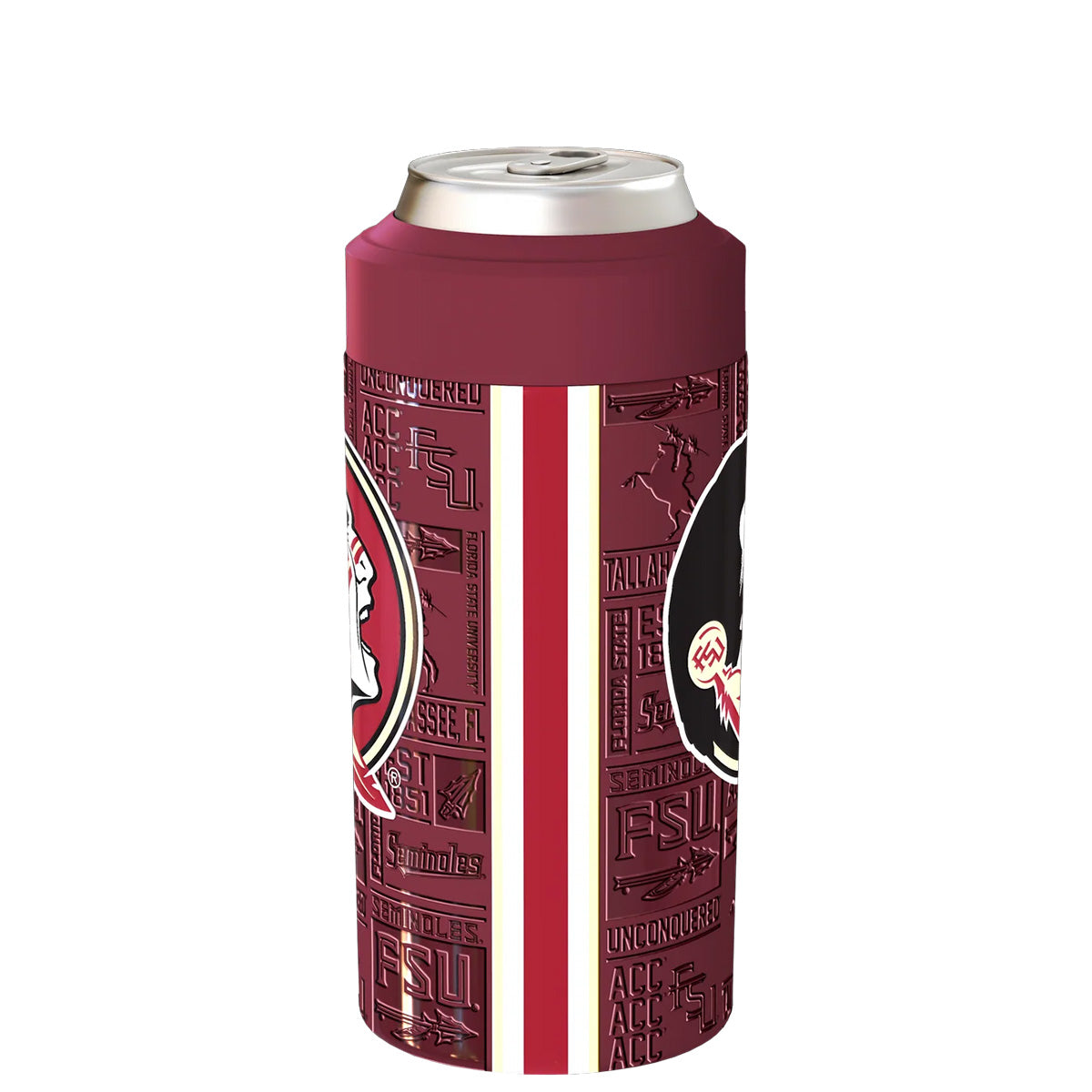 Frostbuddy Seminole Logo Design Universal Can Cooler - Garnet