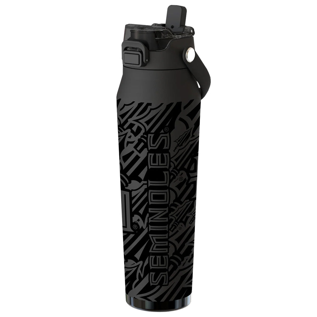 Frostbuddy Tonal Stacked FSU Arrowhead Design 32oz Insulated Water Bottle - Black