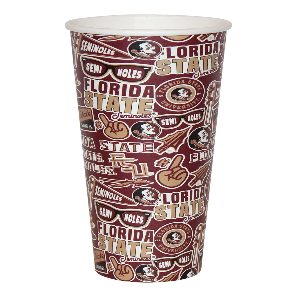 Spirit Products Florida State Seminoles Multi Logo Design 9" Paper Cup 25Pk - Garnet