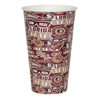 Spirit Products Florida State Seminoles Multi Logo Design 9" Paper Cup 25Pk - Garnet