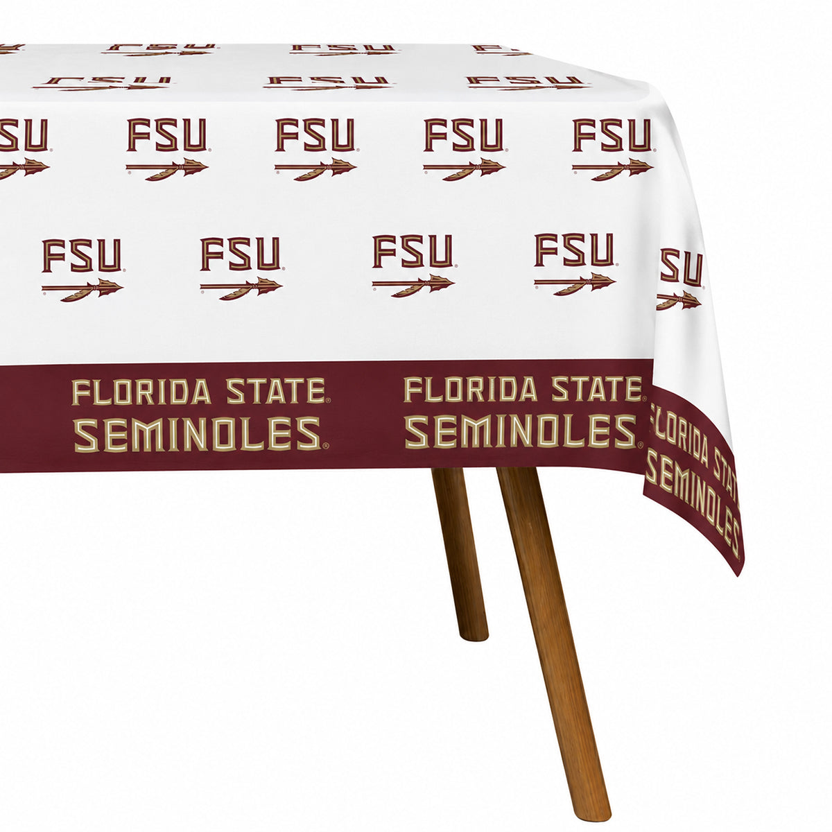 Spirit Products Florida State Seminoles/FSU Spear Design 54"x108" 2Pk Table Cloth - White