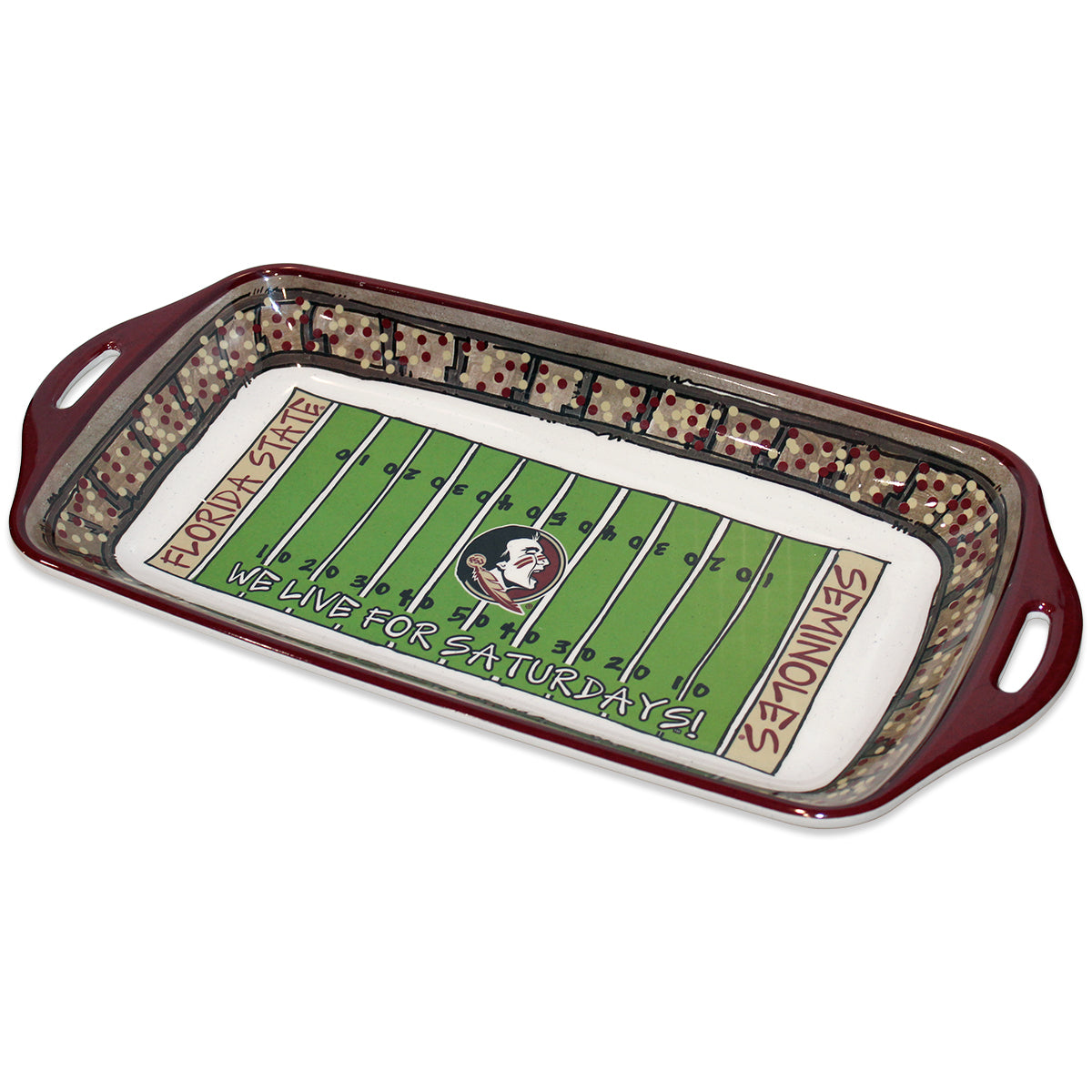 Magnolia Lane Seminole Logo Melamine Stadium Platter