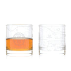 Etched FSU Campus Map Design Rocks Glass Set