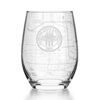 Etched Florida State University Campus Map Stemless Wine Glass