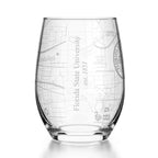 Etched Florida State University Campus Map Stemless Wine Glass
