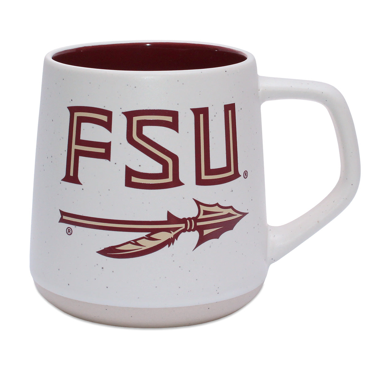 RFSJ FSU Spear 20oz Speckled Ceramic Mug - White/Garnet