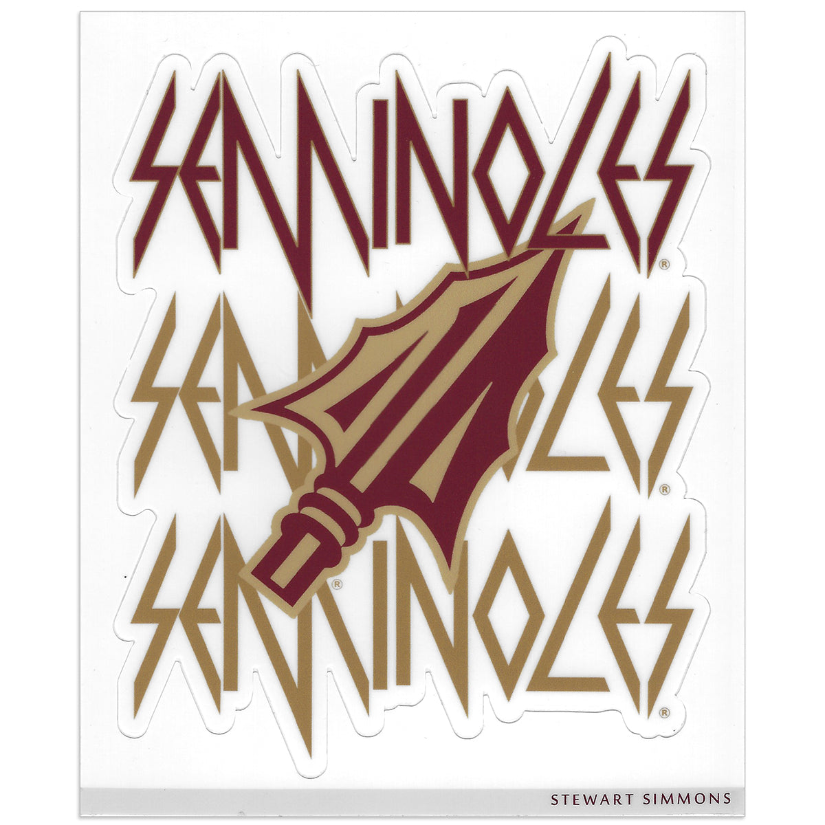 Stewart Simmons Seminoles Arrowhead Sticker