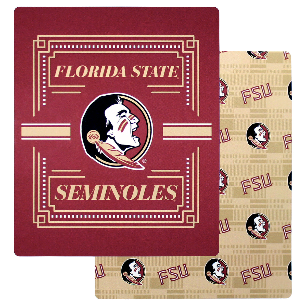 Northwest Florida State Seminoles/Seminole Logo 60"x70" Double Sided Cloud Throw - Garnet/Gold