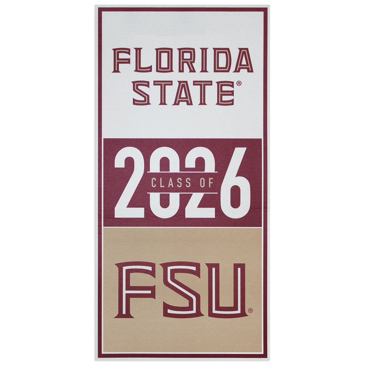 Jardine Class Of 2026 FSU/Florida State Design 18x36 Vertical Felt Banner
