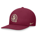 Nike Seminole Logo Patch Dri-fit Pro Structured Square Bill Adjustable Cap - Garnet