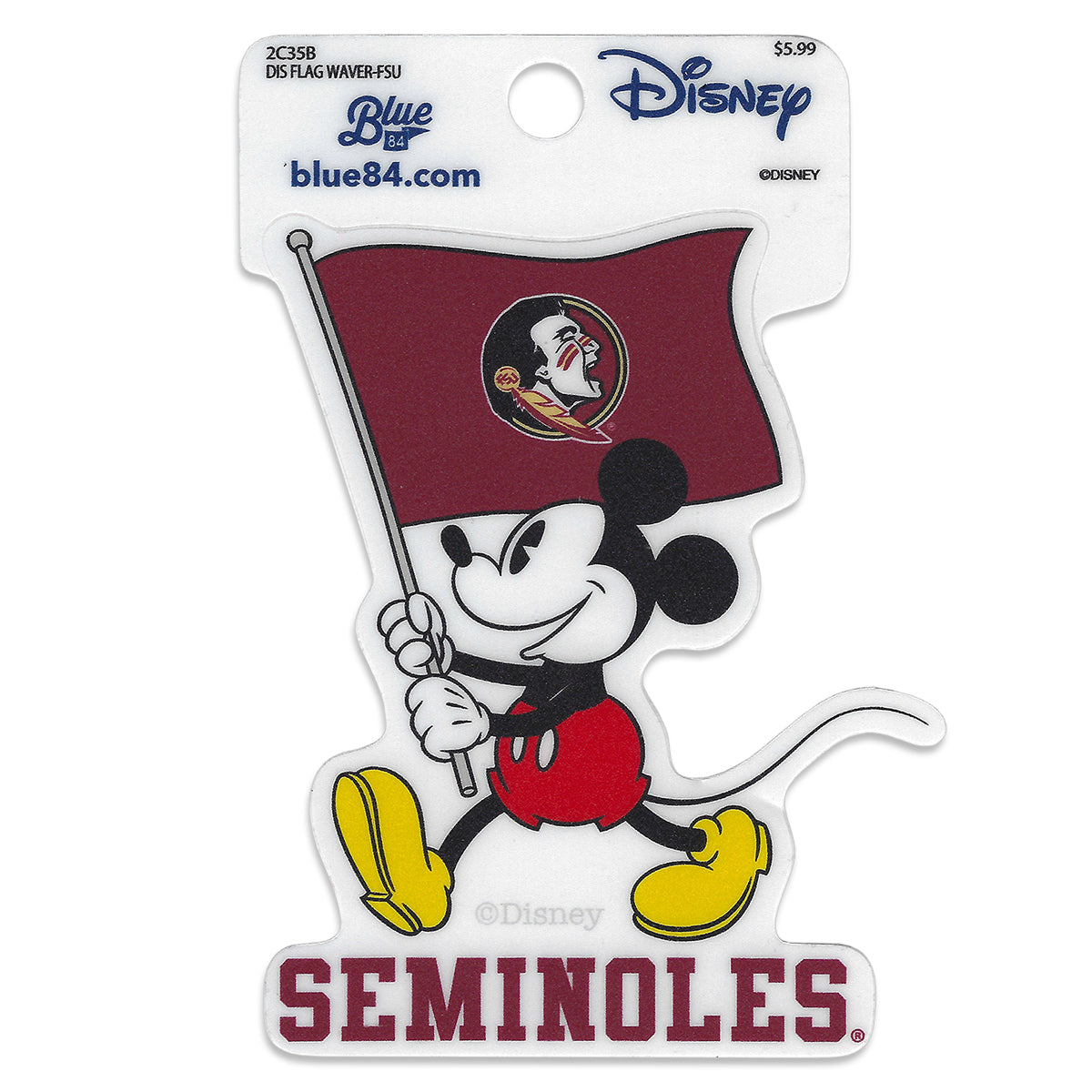 Blue 84 Mickey Mouse Seminole Logo Flag Decal