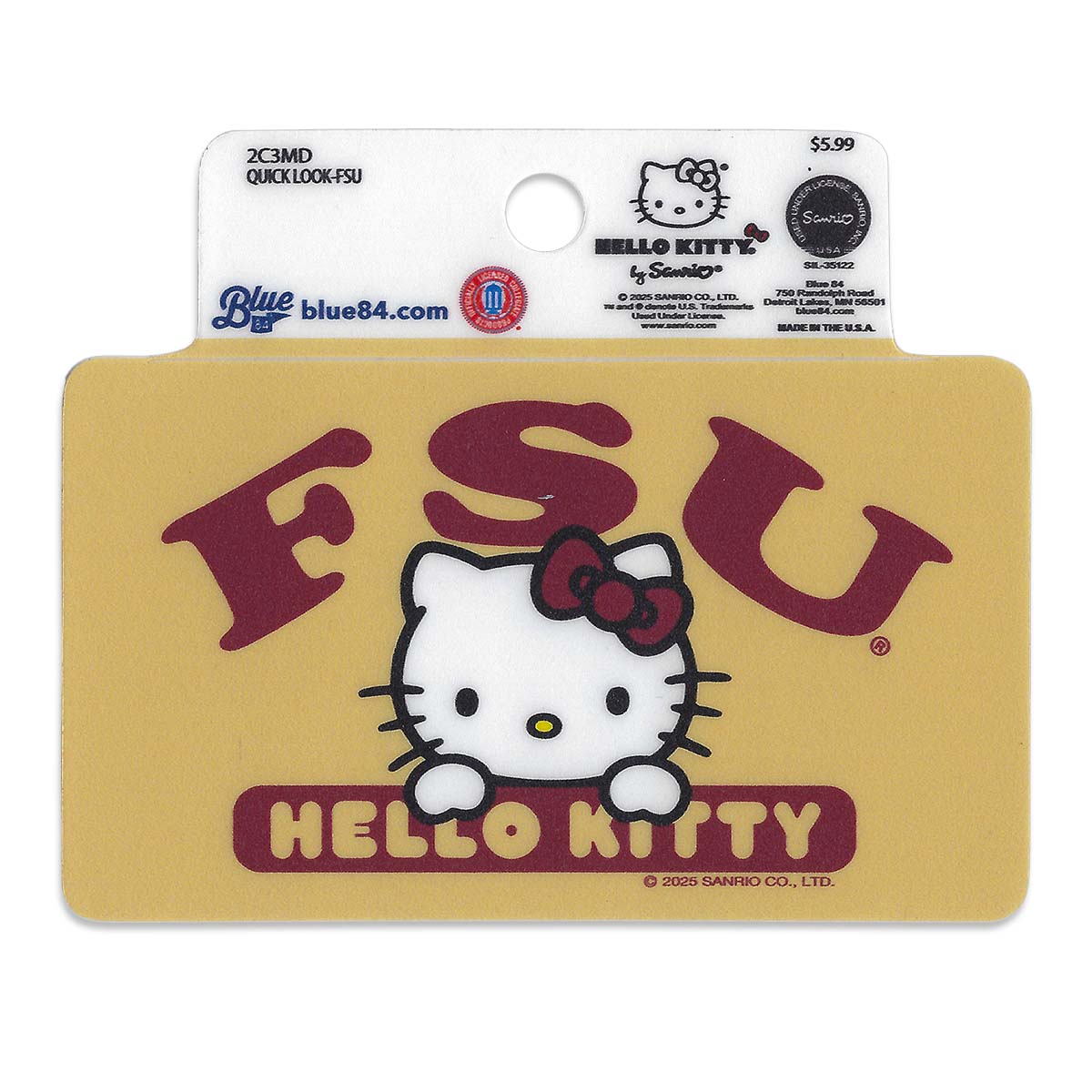 Blue 84 FSU Hello Kitty Decal