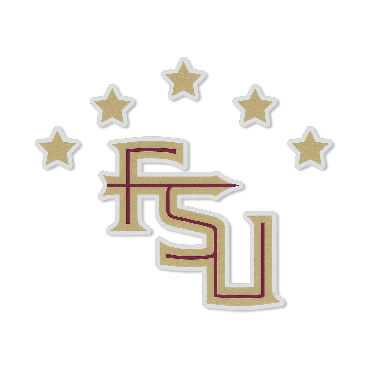 SDS Stacked FSU 5 Star Women's Soccer National Championship Decal
