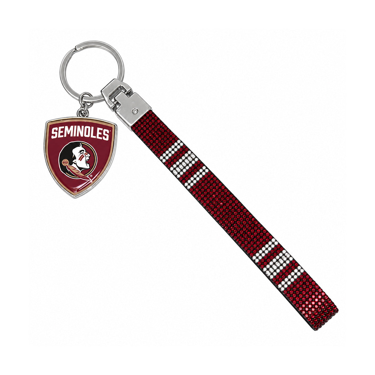 Little Earth Seminoles/Seminole Logo Crystal Charm Strap Loop Keychain