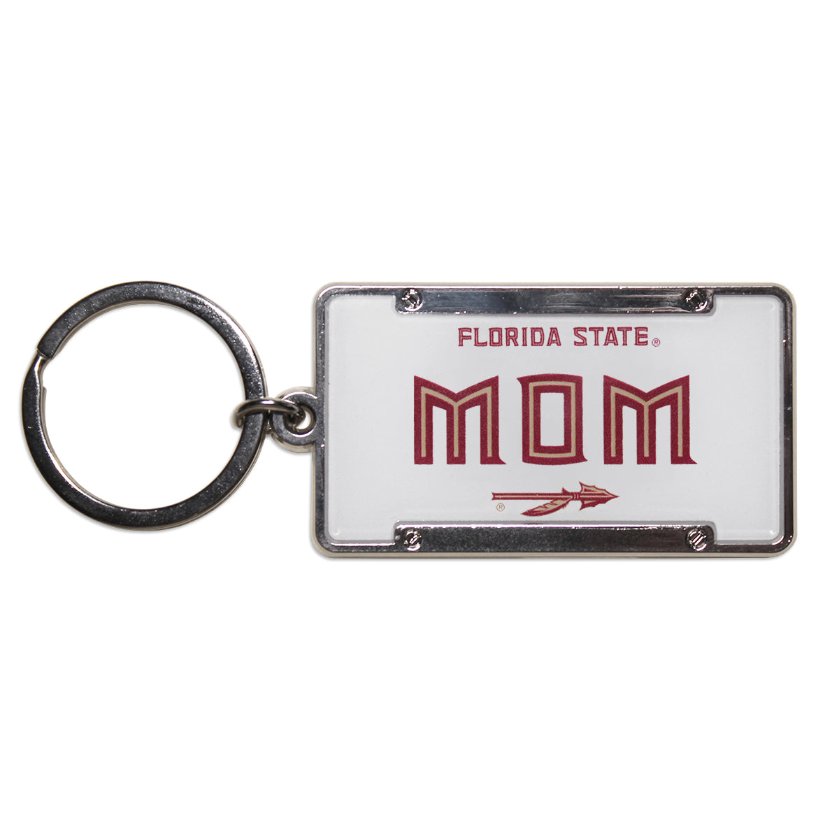 Jardine Florida State Mom Spear Design License Plate Keychain