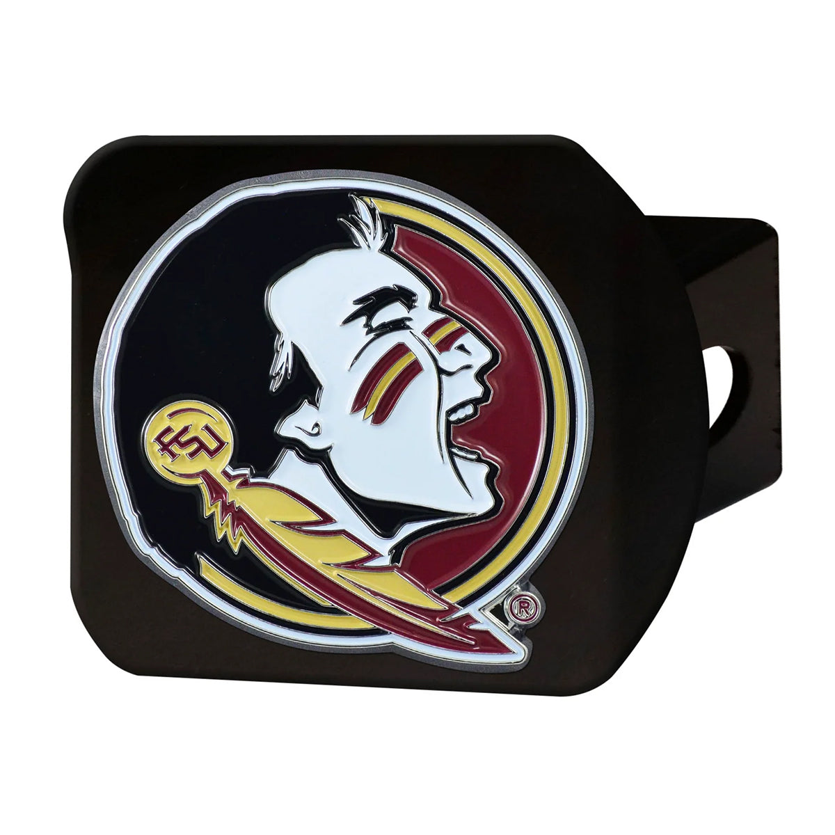 Logo Brands Seminole Logo Metal Trailer Hitch Cover - Black