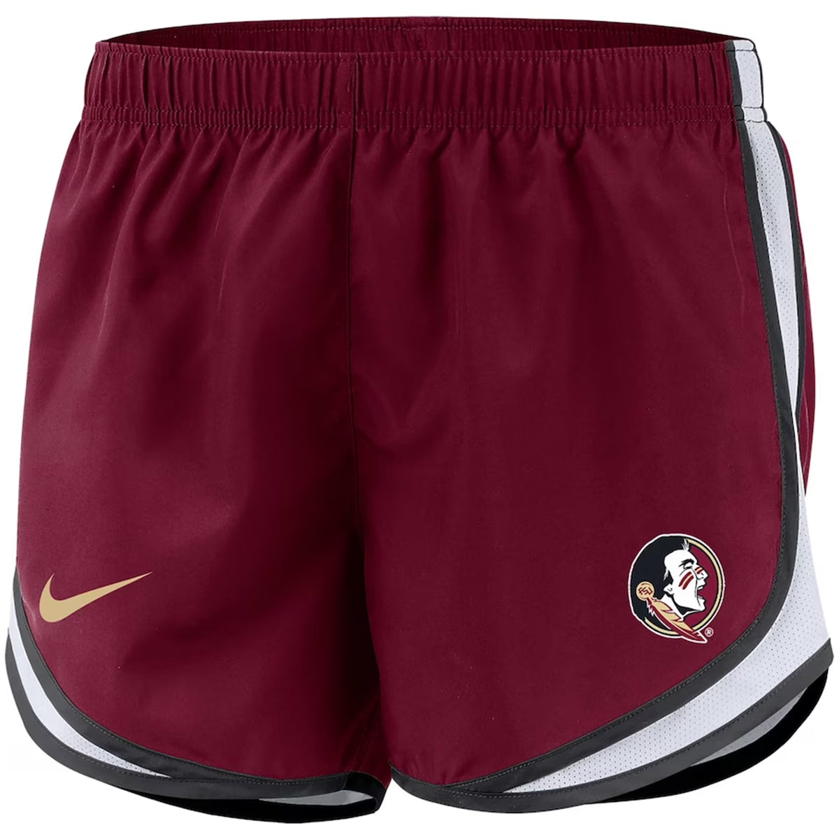 Nike Women s Seminole Logo 2023 Tempo Short Garnet Garnet Gold