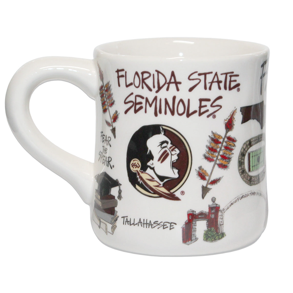 Magnolia Lane Florida State Seminoles Multi Logo Design 16oz Mug