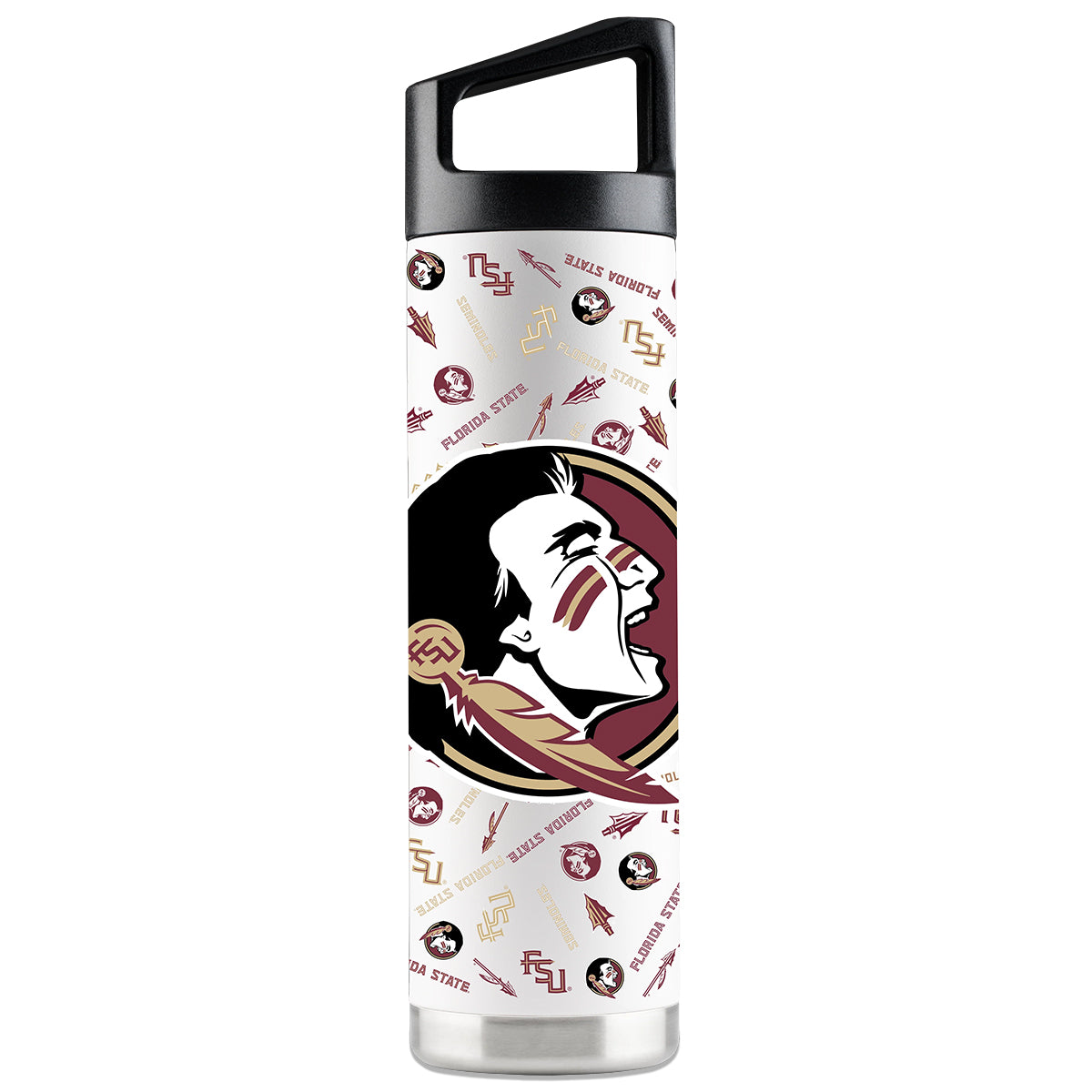 Gametime Sidekicks Seminole Logo/Multi Logo Design 22oz Bottle - White