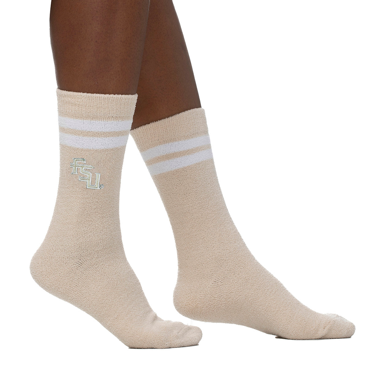 ZooZatz Women's Stacked FSU Plush Yarn Socks - Sand