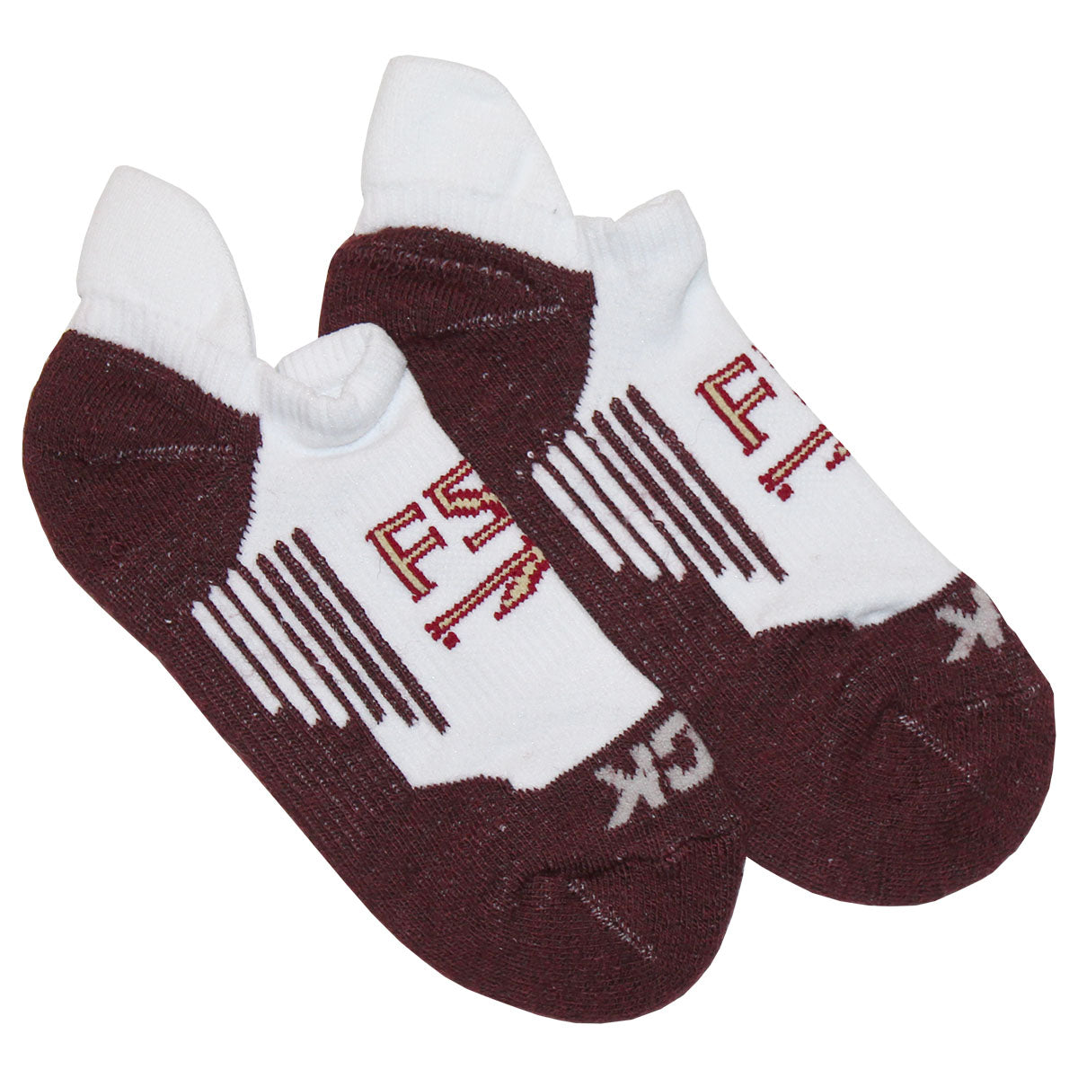 TCK FSU Spear Logo Low-cut Sock - White/Garnet