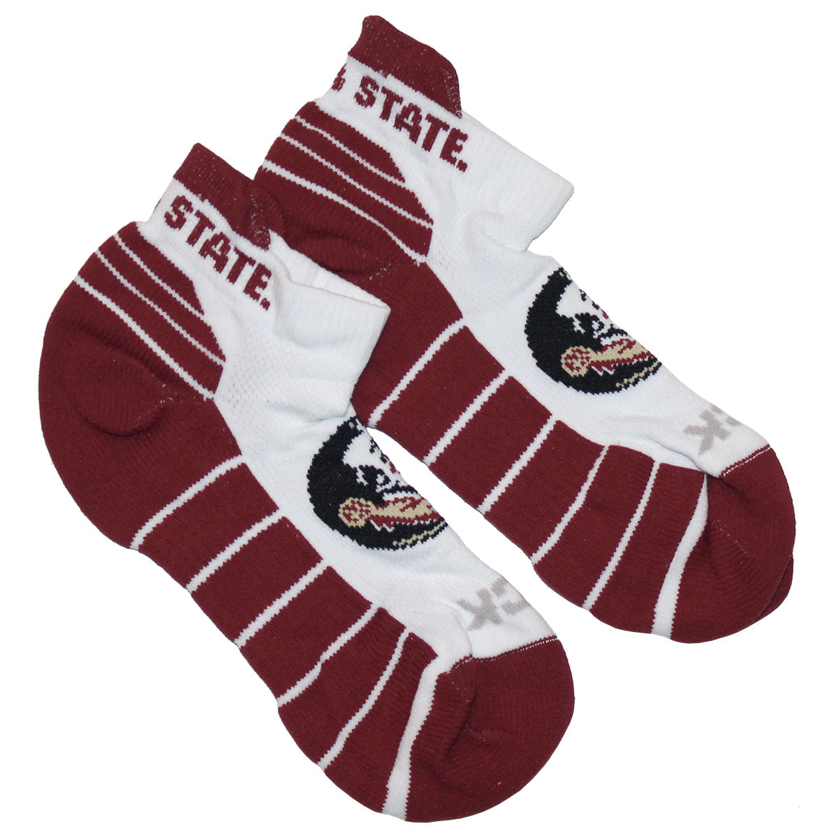 TCK Seminole Logo/Florida State Design Low-cut Sock - White/Garnet