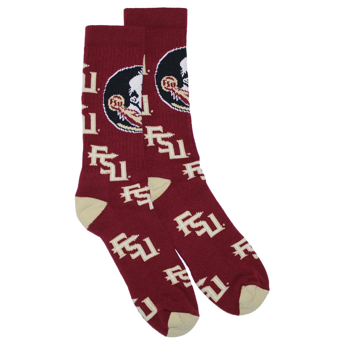 TCK Unisex Seminole Logo/Stacked FSU Socks - Garnet