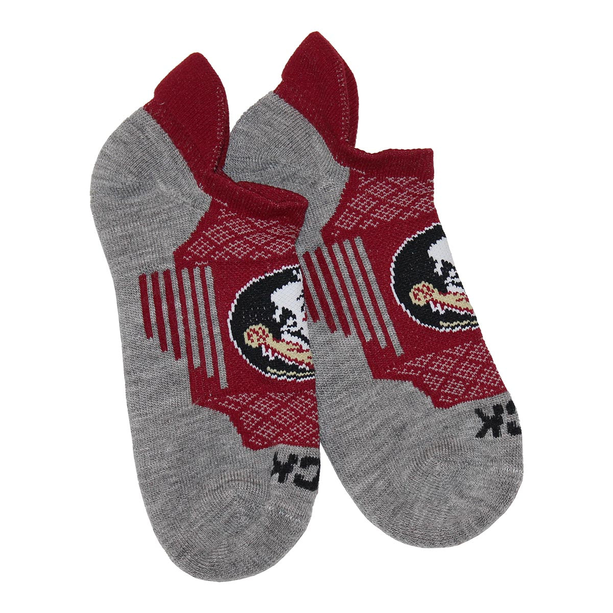 TCK Unisex Seminole Logo No-Show Socks - Garnet/Grey