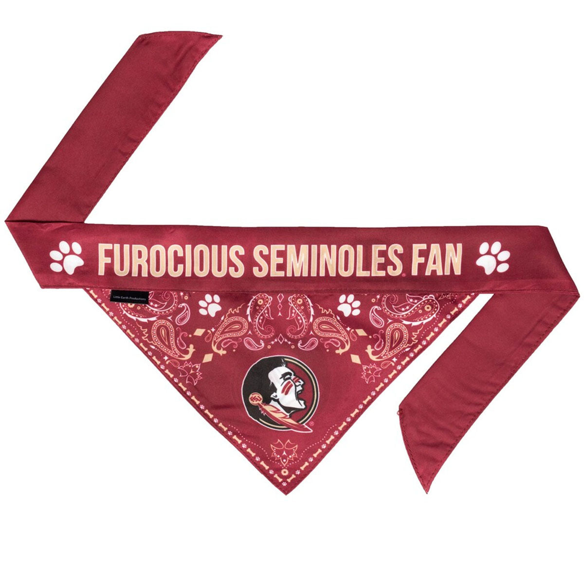 Little Earth Seminole Logo Design Reversible Pet Bandana - Garnet