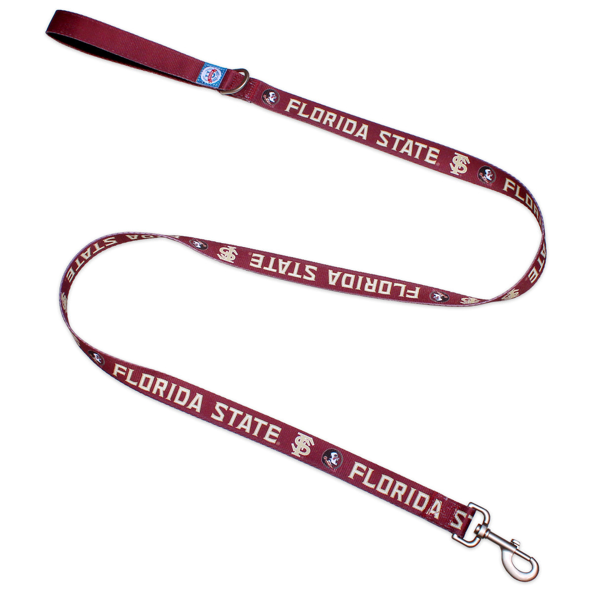 Little Earth FS Seminole Logo/Florida State Premium 5' Dog Leash - Garnet