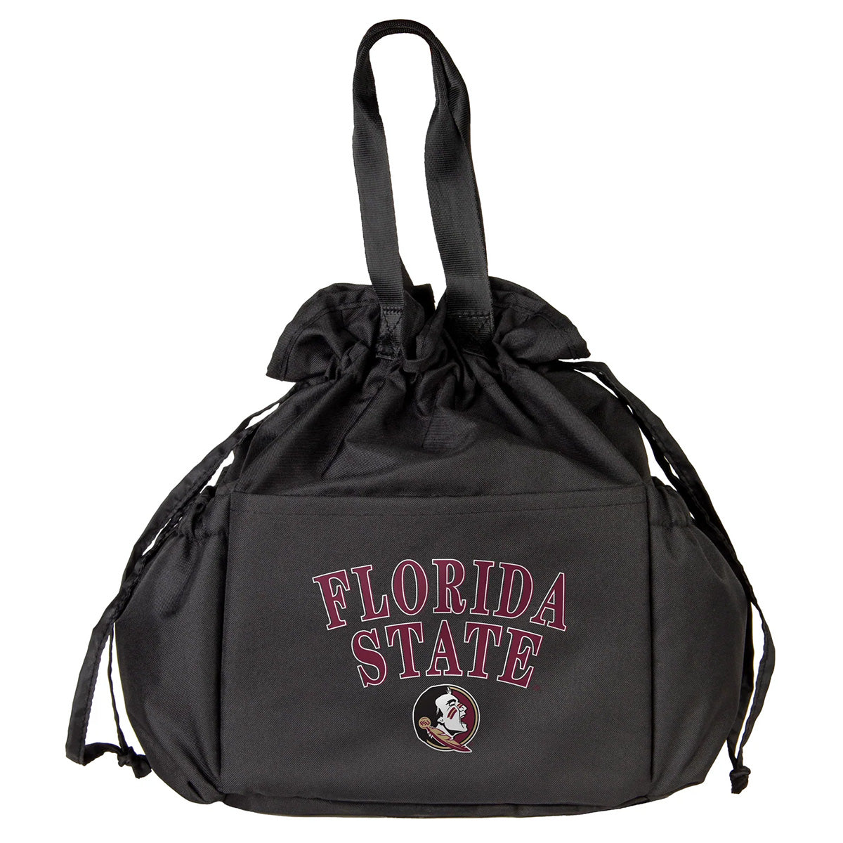 Logo Brands Florida State Seminole Logo Drawstring Lunch Cooler - Black