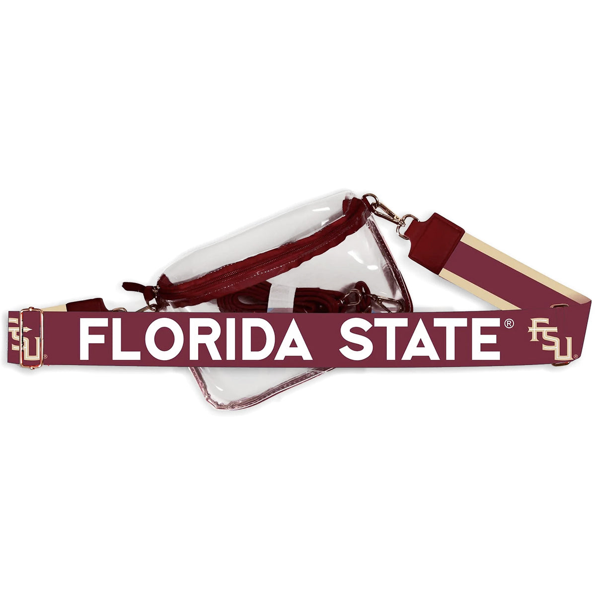 Desden Stacked FSU/Florida State Strap Clear Sling Purse