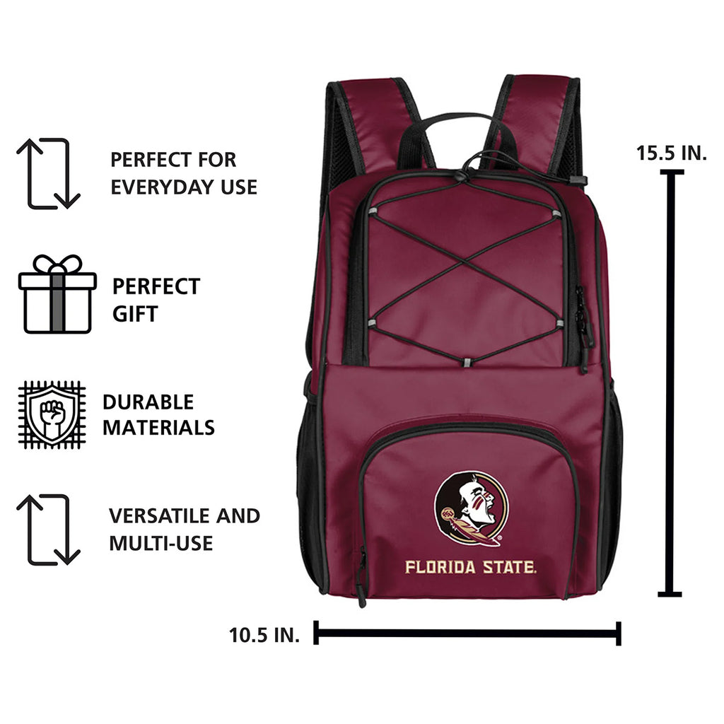 Logo Brands Seminole Logo/Florida State 24 Can Flex Backpack Cooler - Garnet