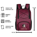 Logo Brands Seminole Logo/Florida State 24 Can Flex Backpack Cooler - Garnet