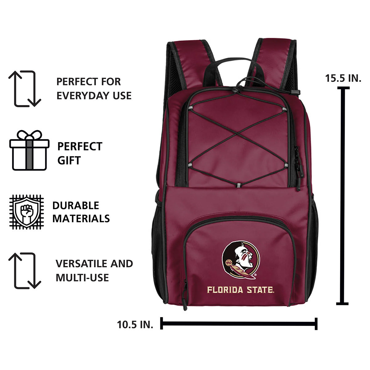 Logo Brands Seminole Logo/Florida State 24 Can Flex Backpack Cooler - Garnet