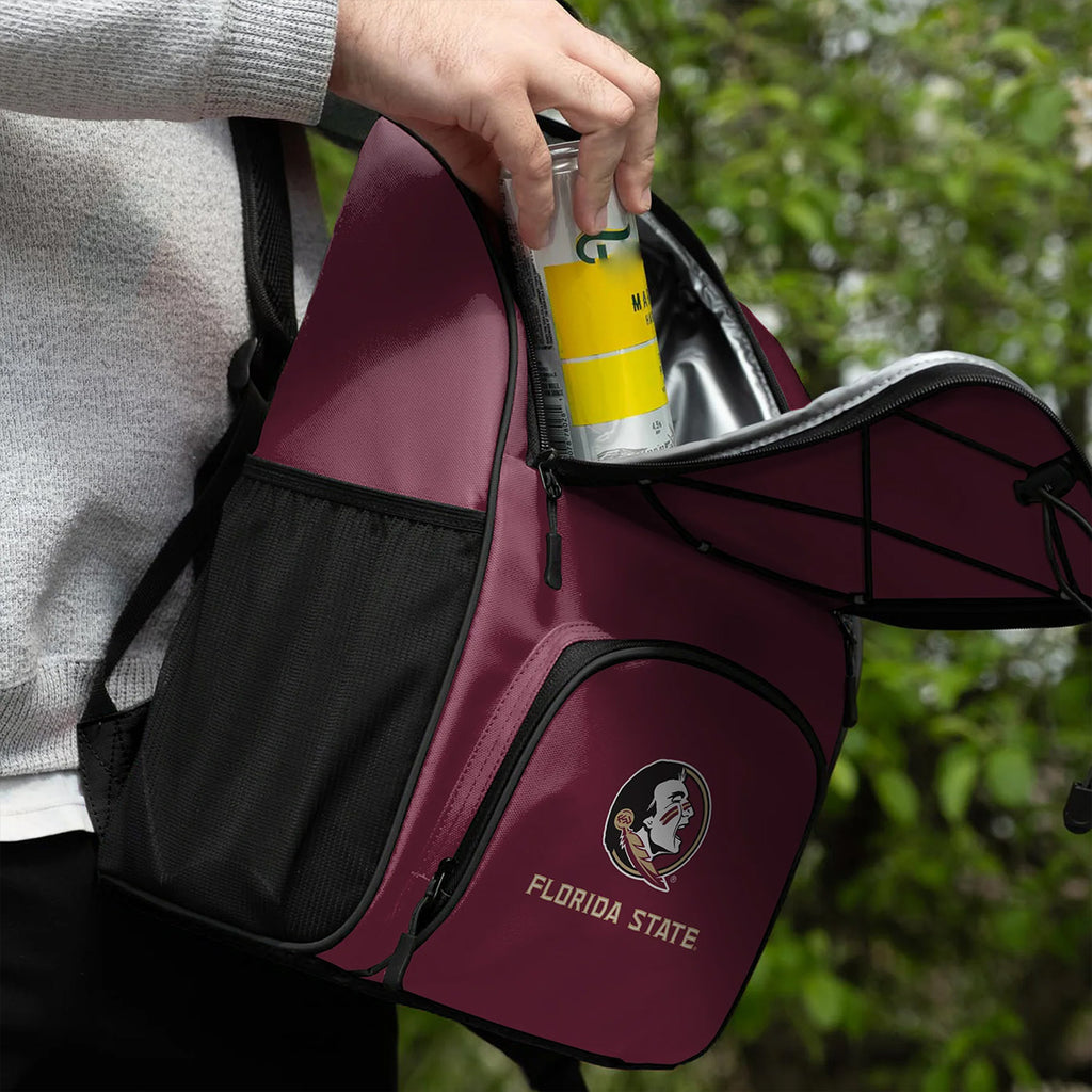 Logo Brands Seminole Logo/Florida State 24 Can Flex Backpack Cooler - Garnet